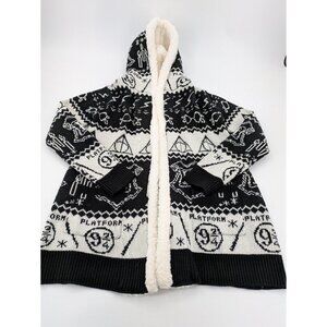 Harry Potter Deathly Hallows Sherpa Girls Cardigan From Hot Topic Small‎